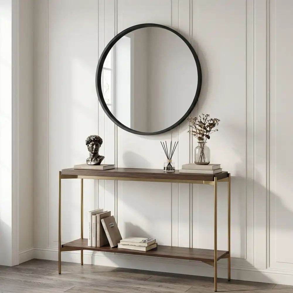 Streamlined Round Wall Mirror