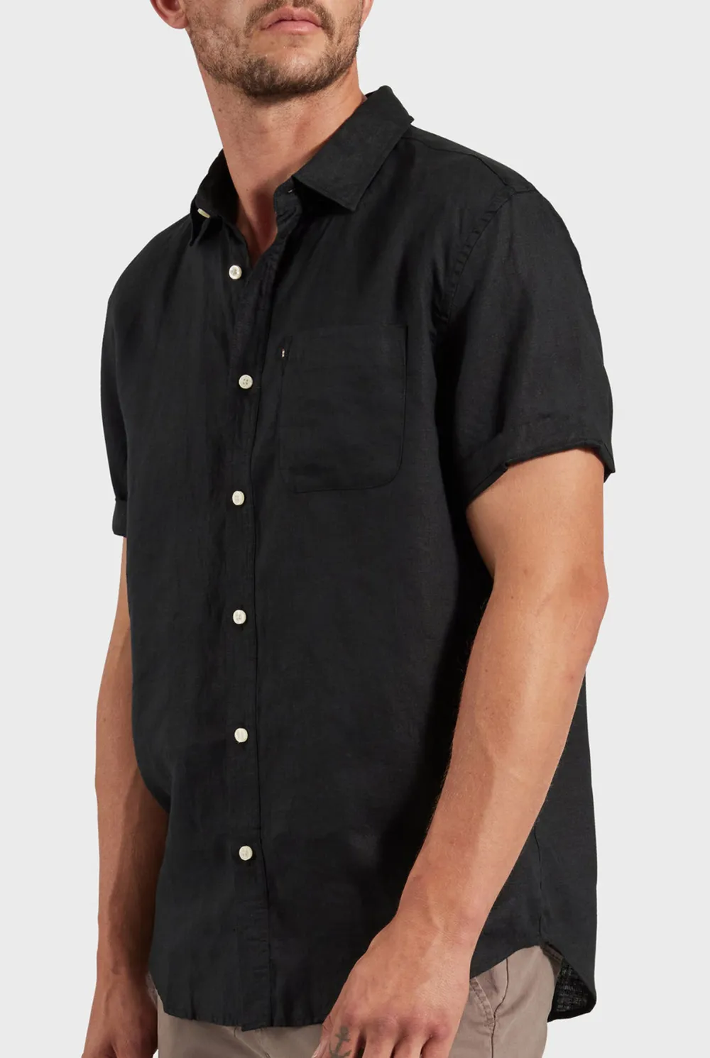 Breathable Linen Blend Short Sleeve Button Up Shirt