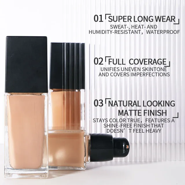 Makeup Foundation  waterproof vegan matte liquid foundation full coverage