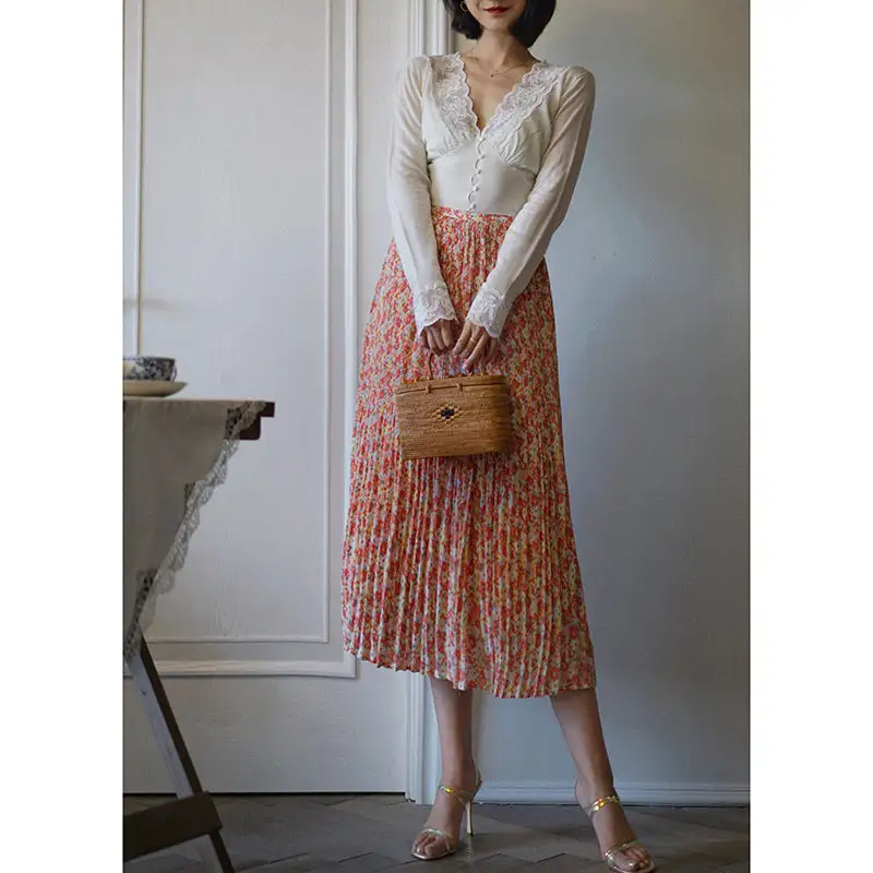Polished Market Maxi Pleated Skirt