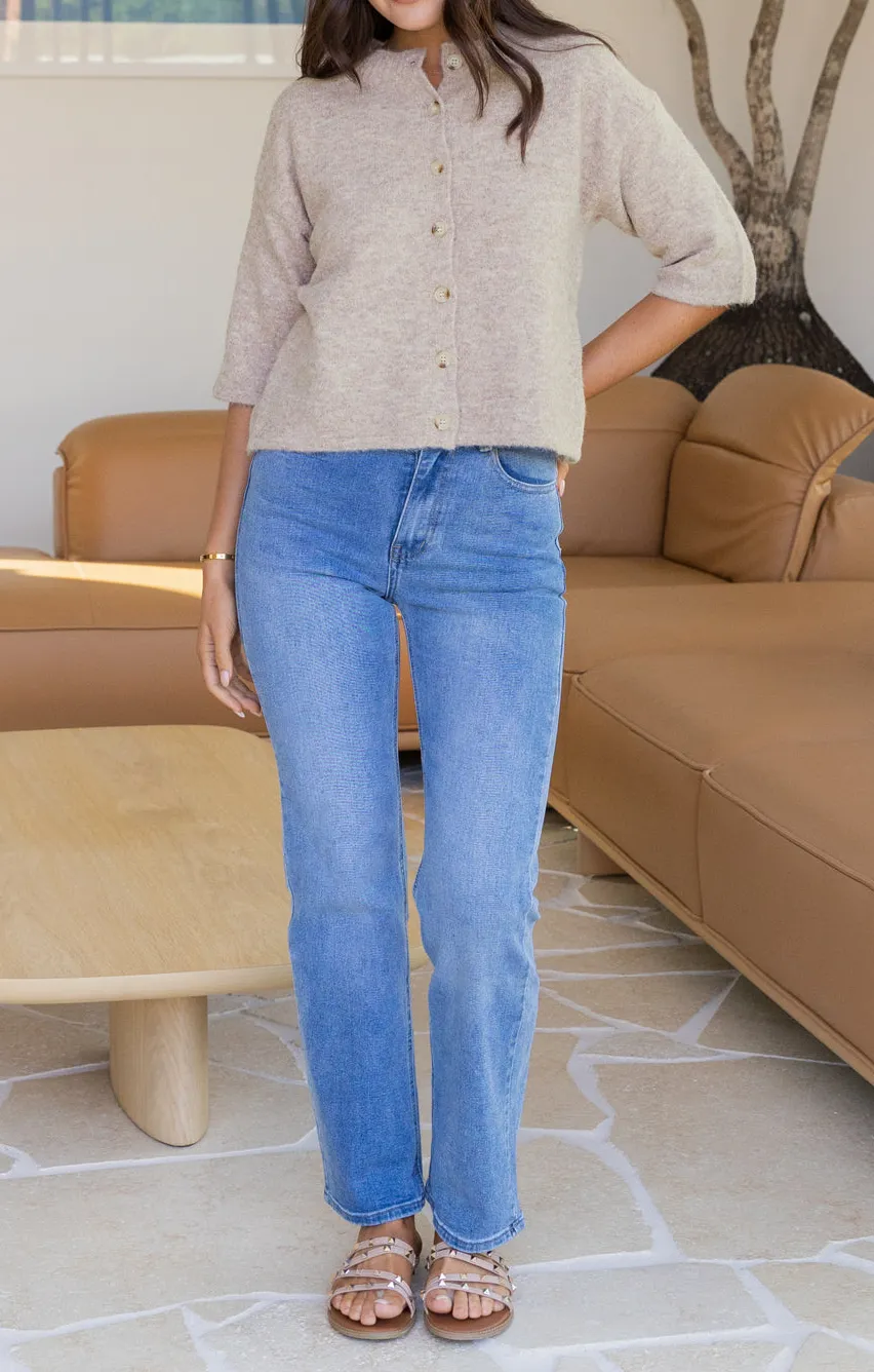 Textured Short Sleeve Cardigan