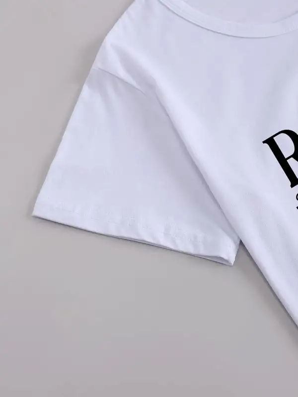 Easy-Wear Round-Neck Collared Short-Sleeve Knit T-Shirt