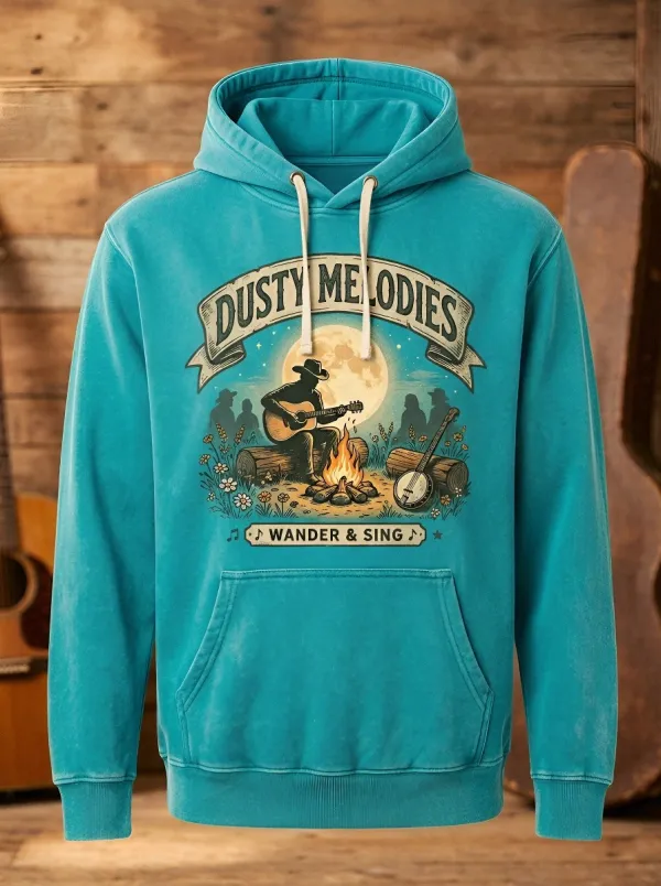 Country-Road Guitar Campfire Country Music Graphic Hoodie