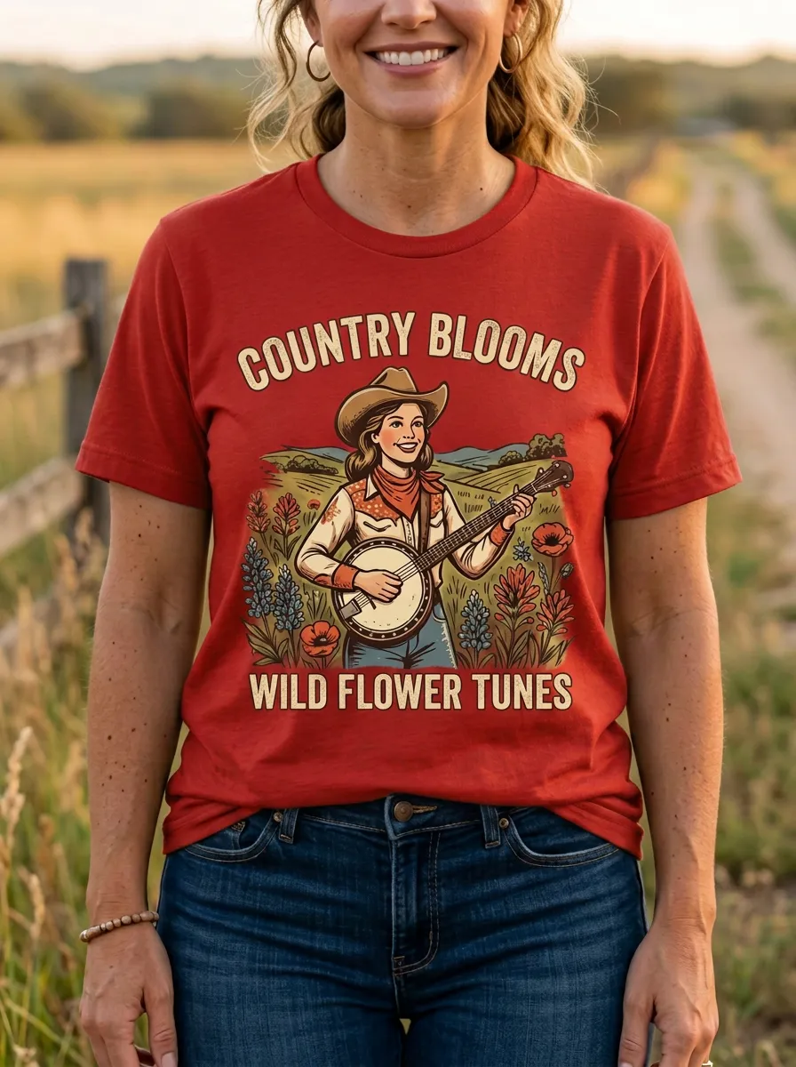 Western Country Music Graphic T-Shirt
