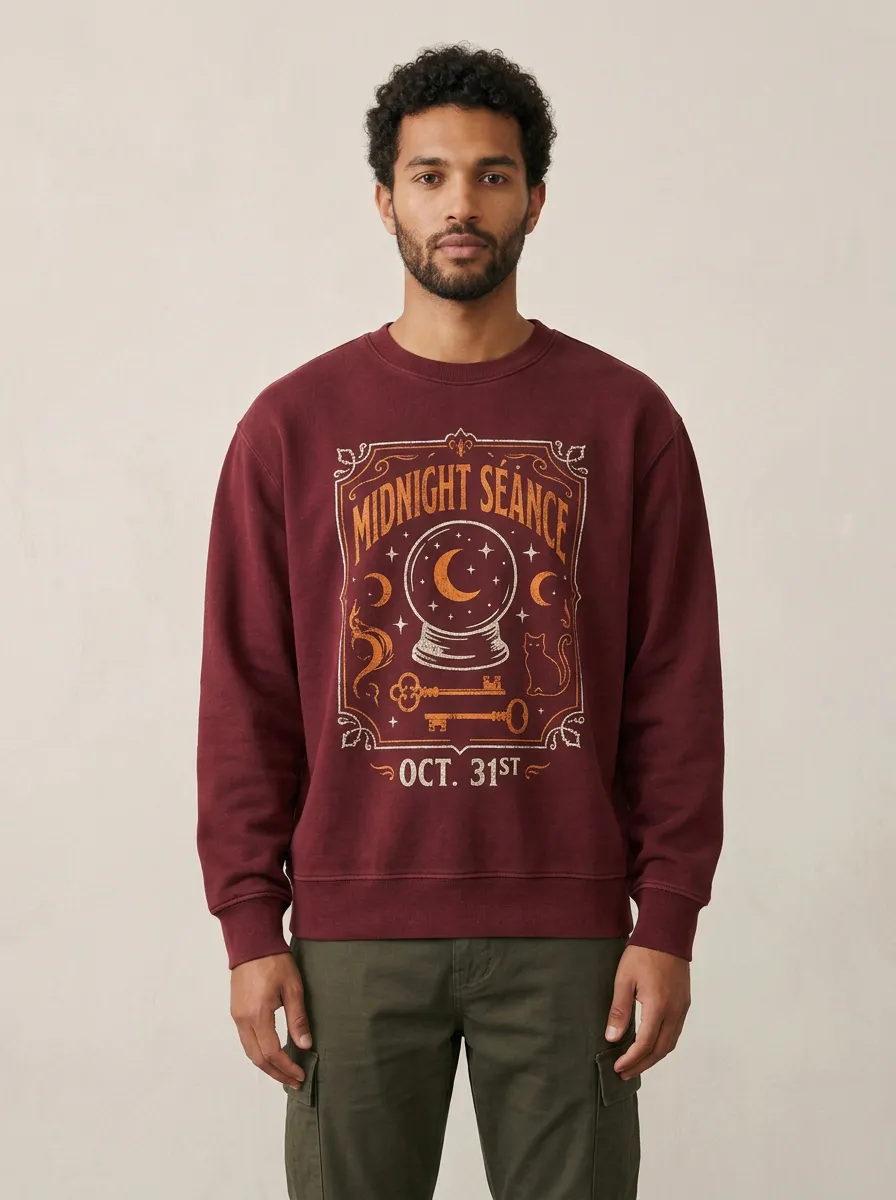Men's Halloween Midnight Seance Crystal Ball Sweatshirt