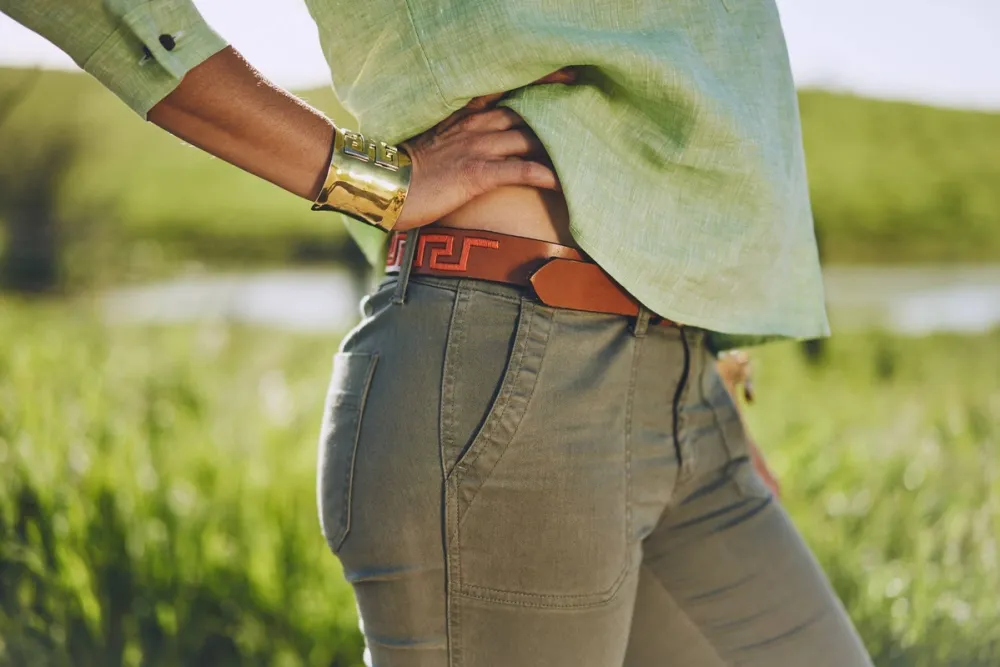 Woven Leather Polo Belt