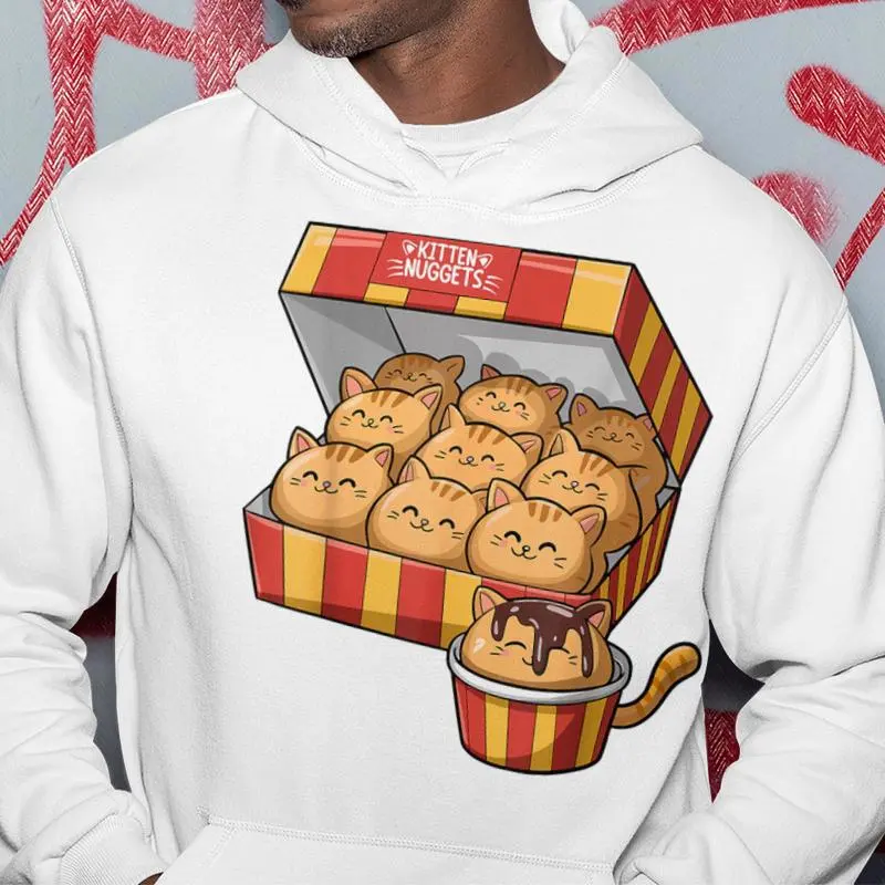 Cute Kitten Nuggets Food Pun For Cat Lovers Hoodie