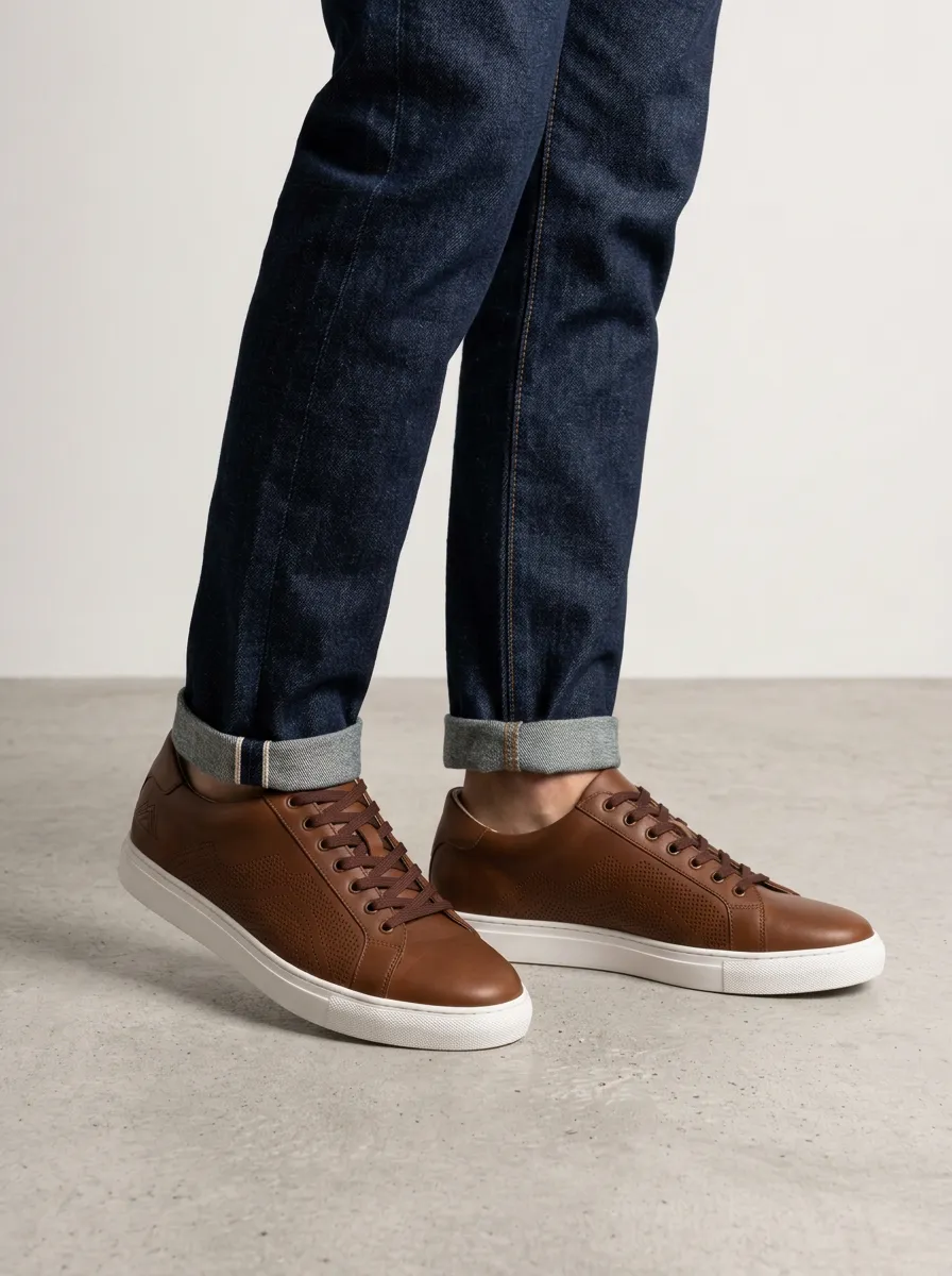 Men's Perforated Leather Minimalist Casual Shoes