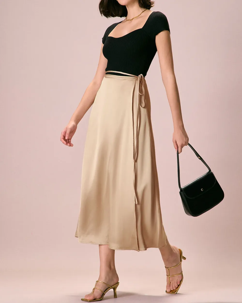 High Waist Cream Skirt