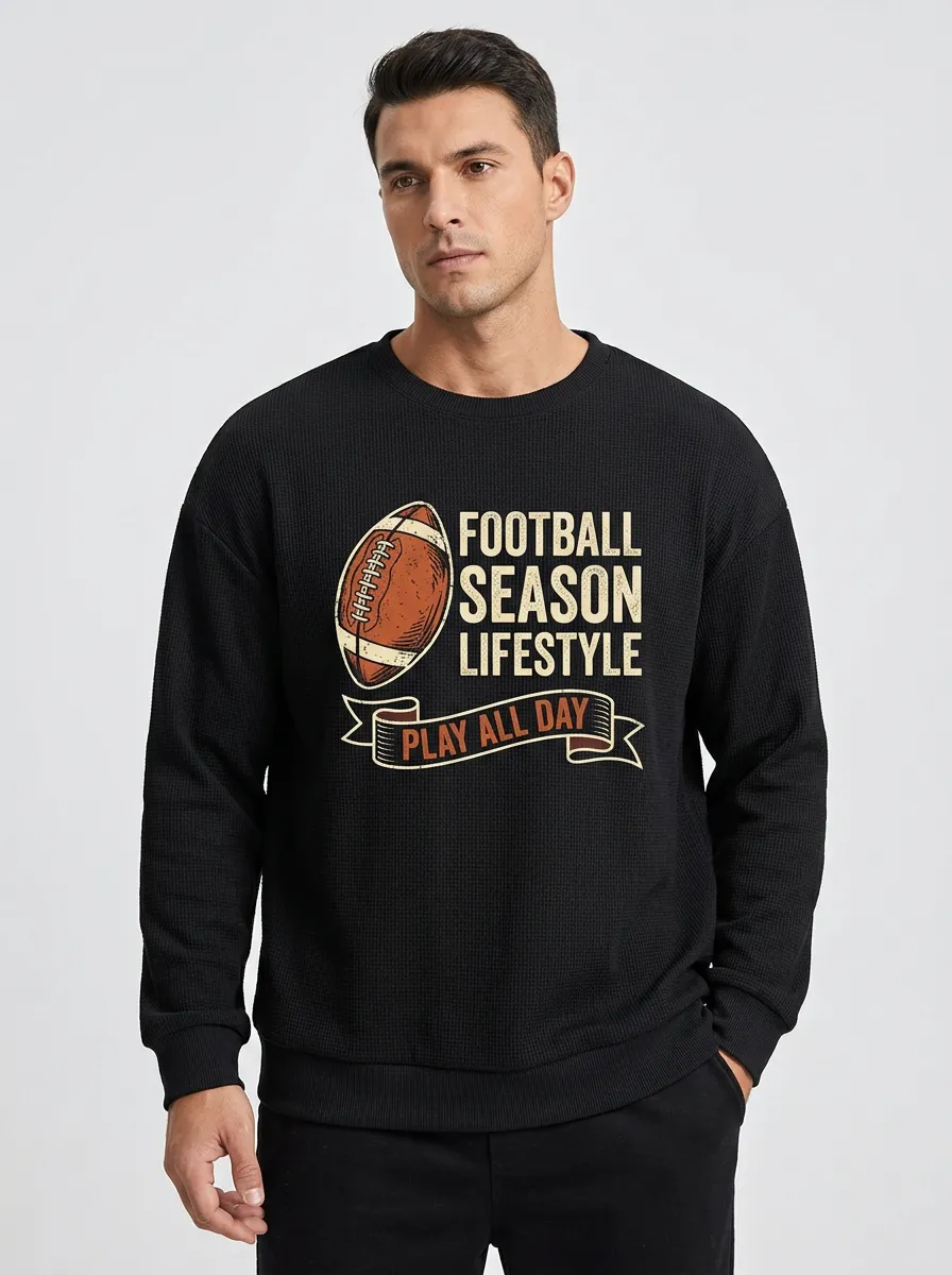 Football Graphic Casual Hoodie