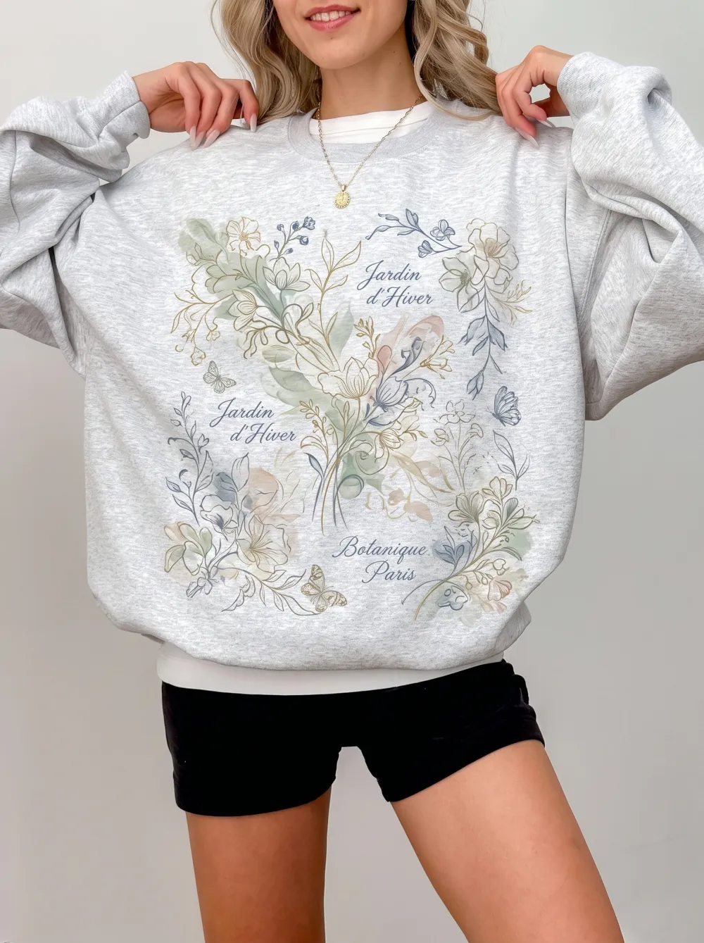 Women's Jardin d'Hiver Botanical Paris Floral Printed Sweatshirt