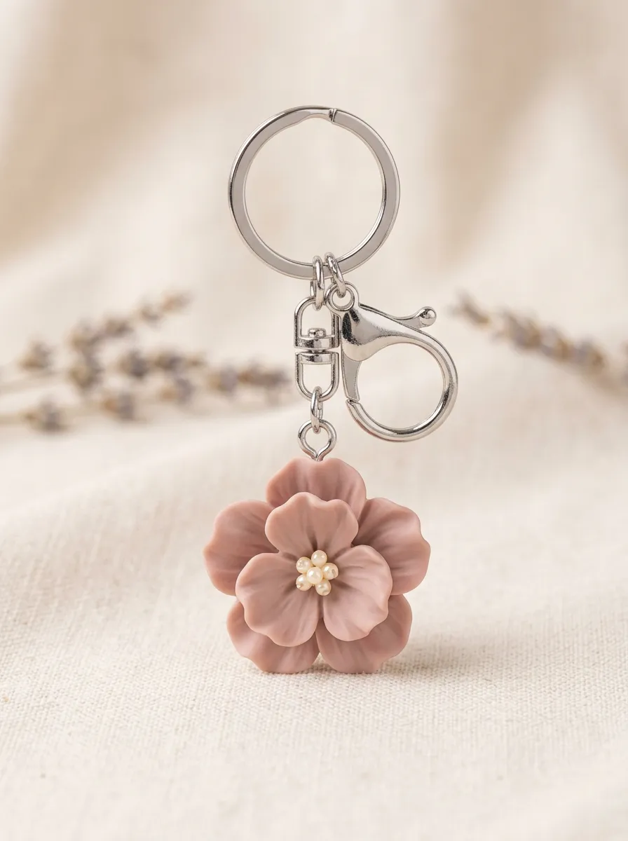 Elegant Floral Pearl Elegant Gift Keychain