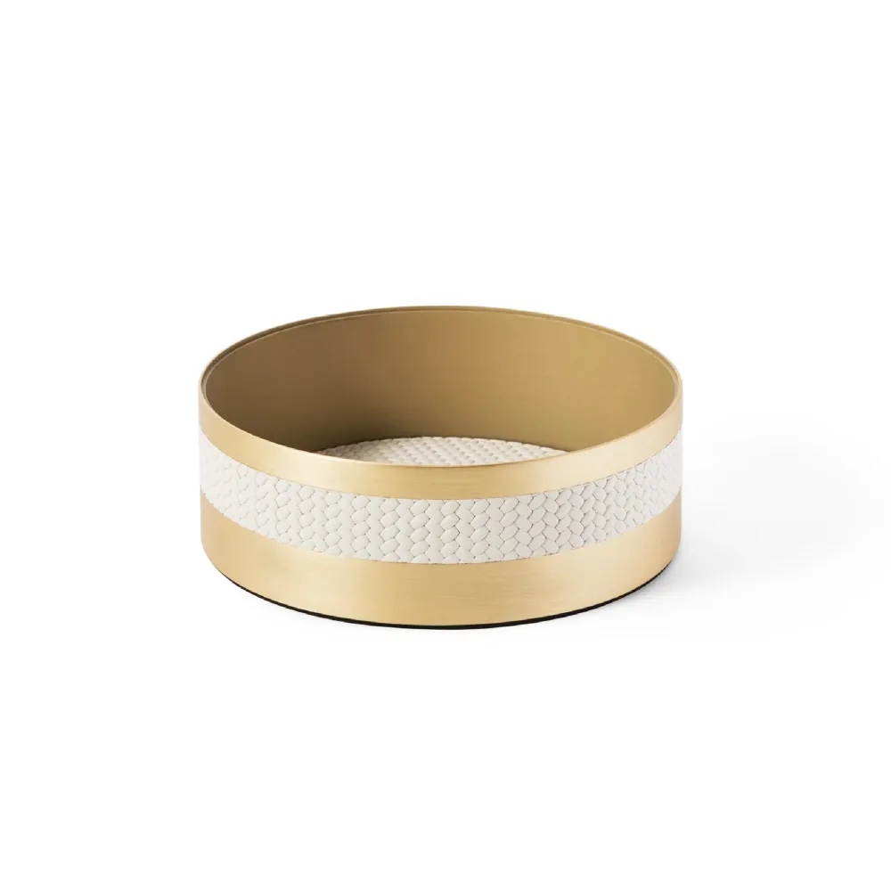 Round Woven Leather Box