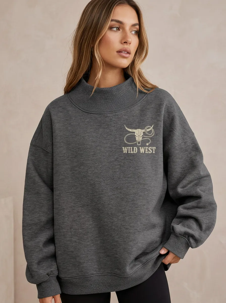 Western Cow Skull Sweatshirt