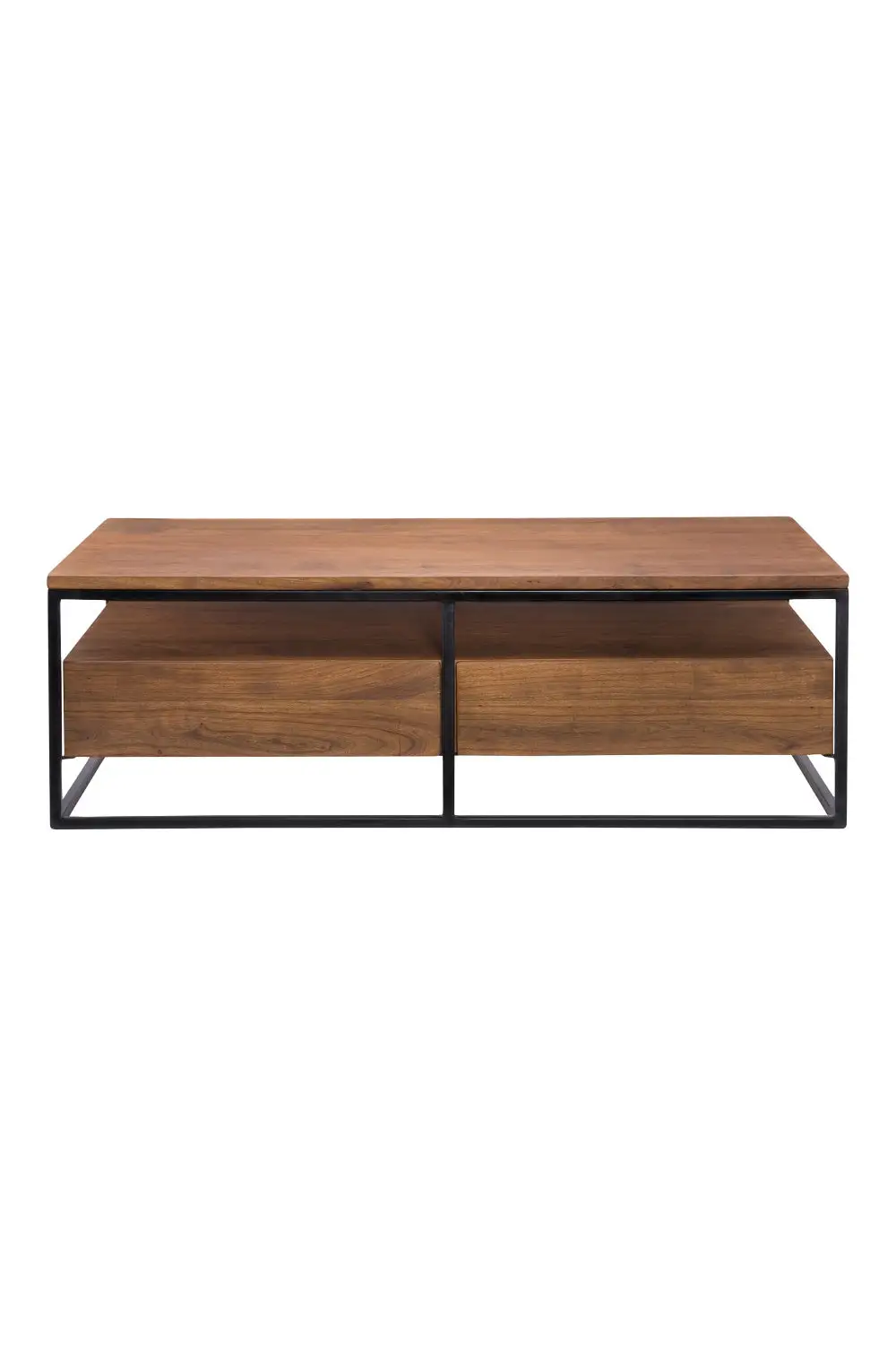 Rounded Acacia Wood Coffee Table