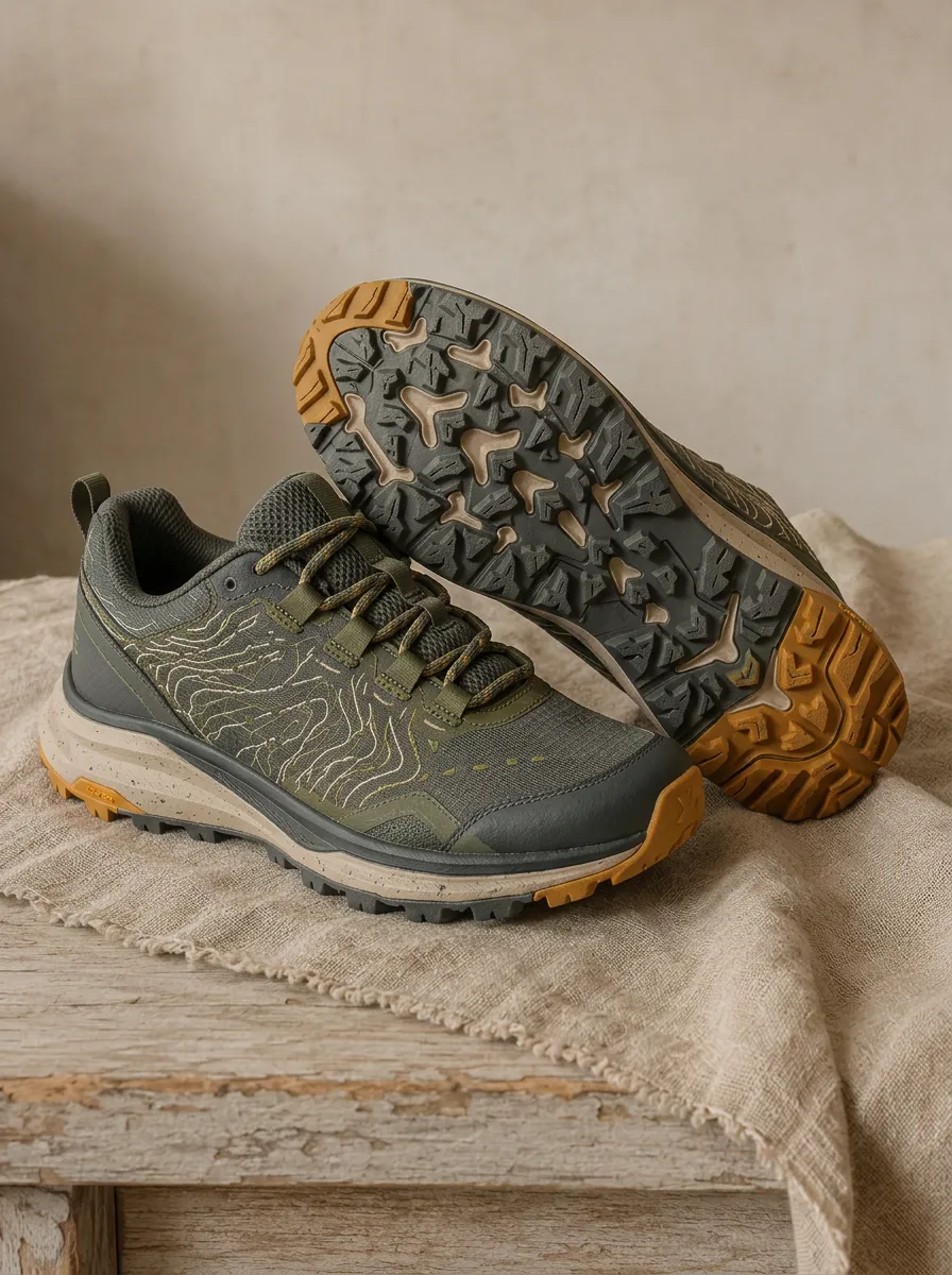 Women's Active Hiking Lover Topographic Map Printed Sneakers