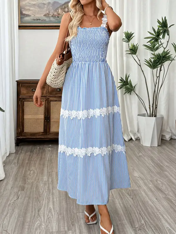 Elegant Smocked Midi Dress