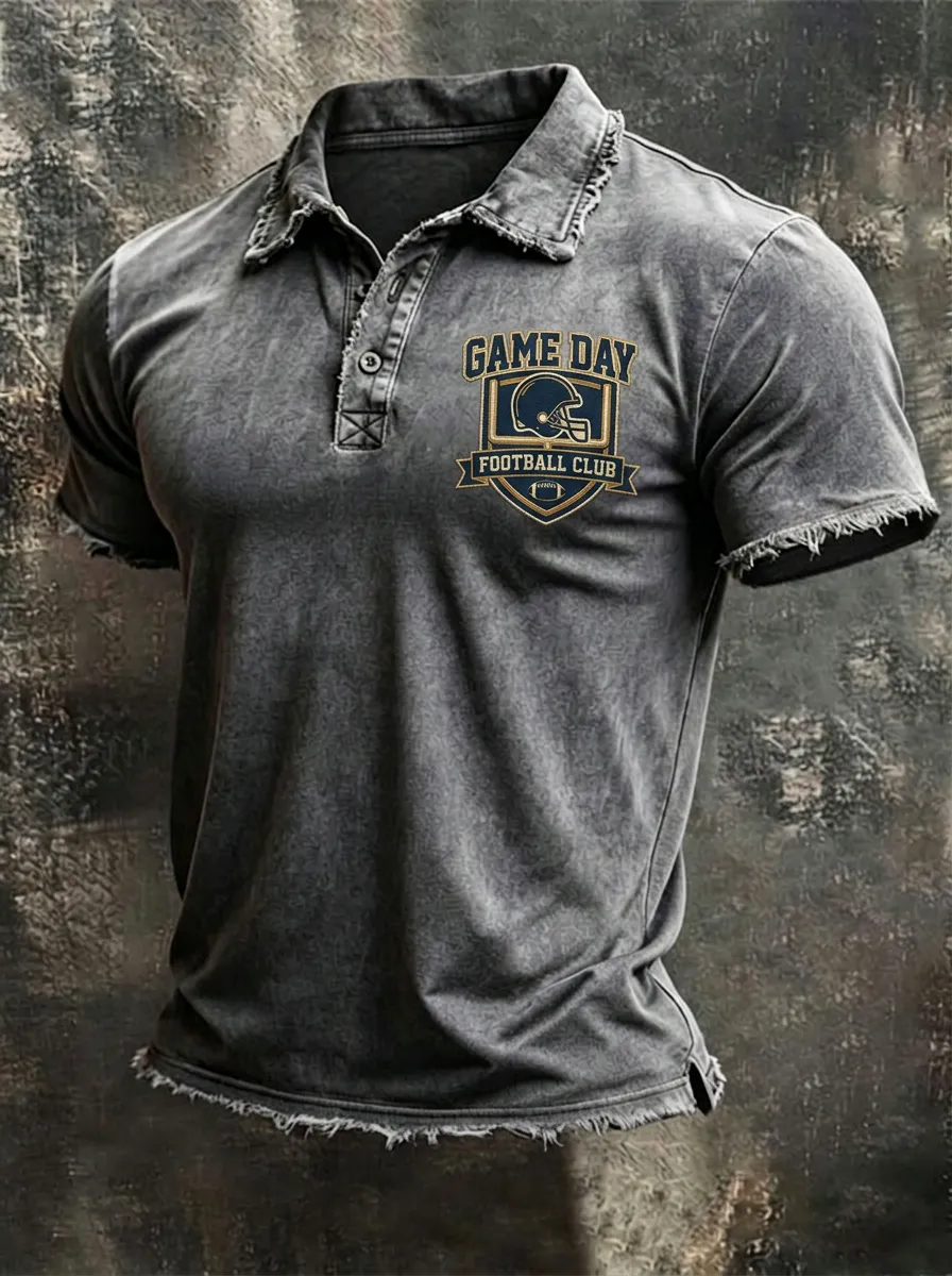 Football Game Day Helmet Logo Graphic Polo Shirt