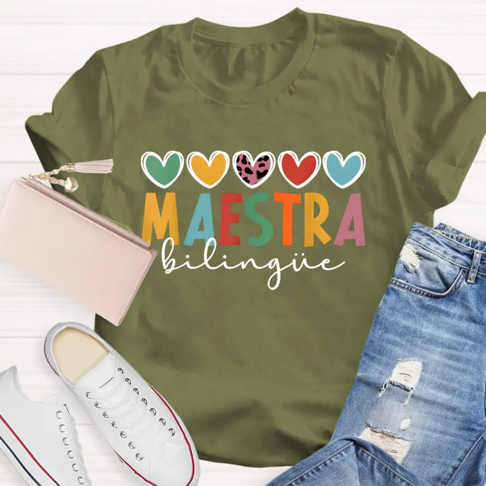 Colorful Letters Teacher T-Shirt