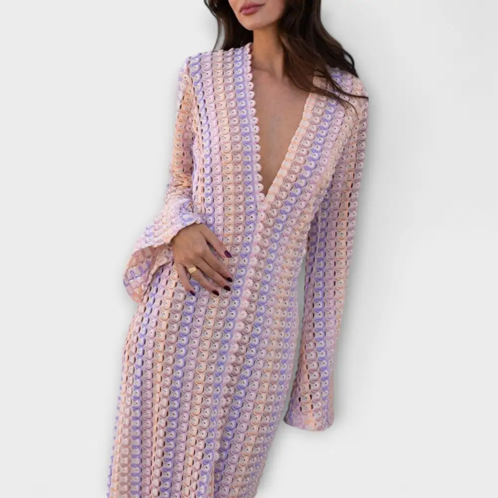 V-Neck Flowing Relaxed Maxi Dress