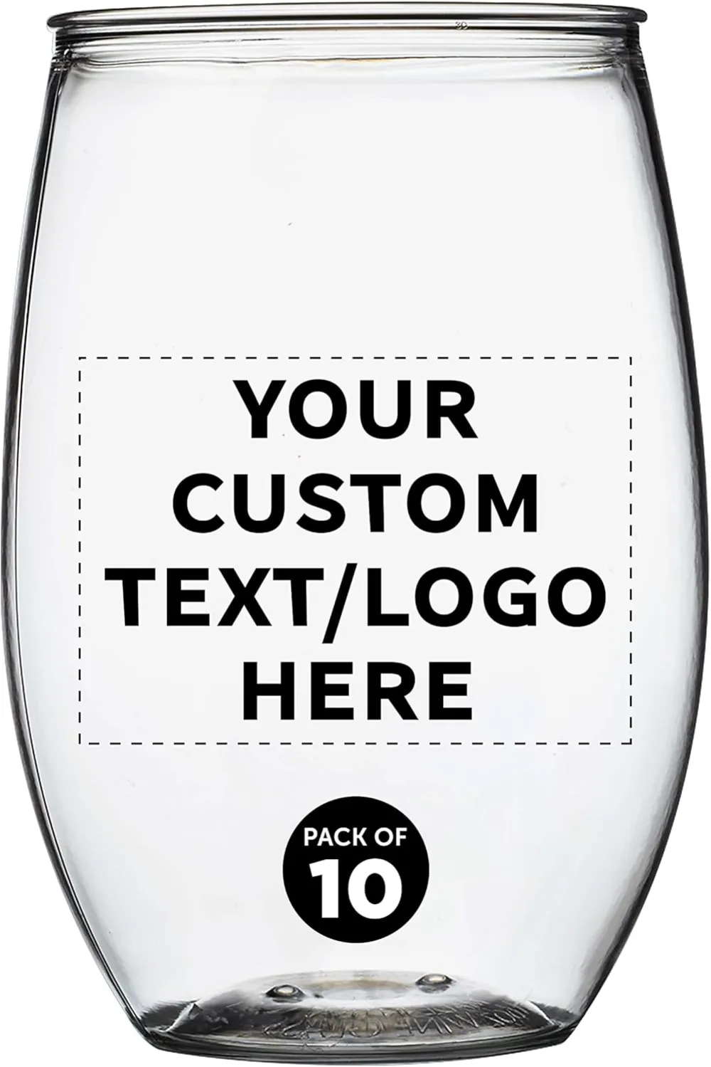 Custom Plastic Stemless Wine Glasses