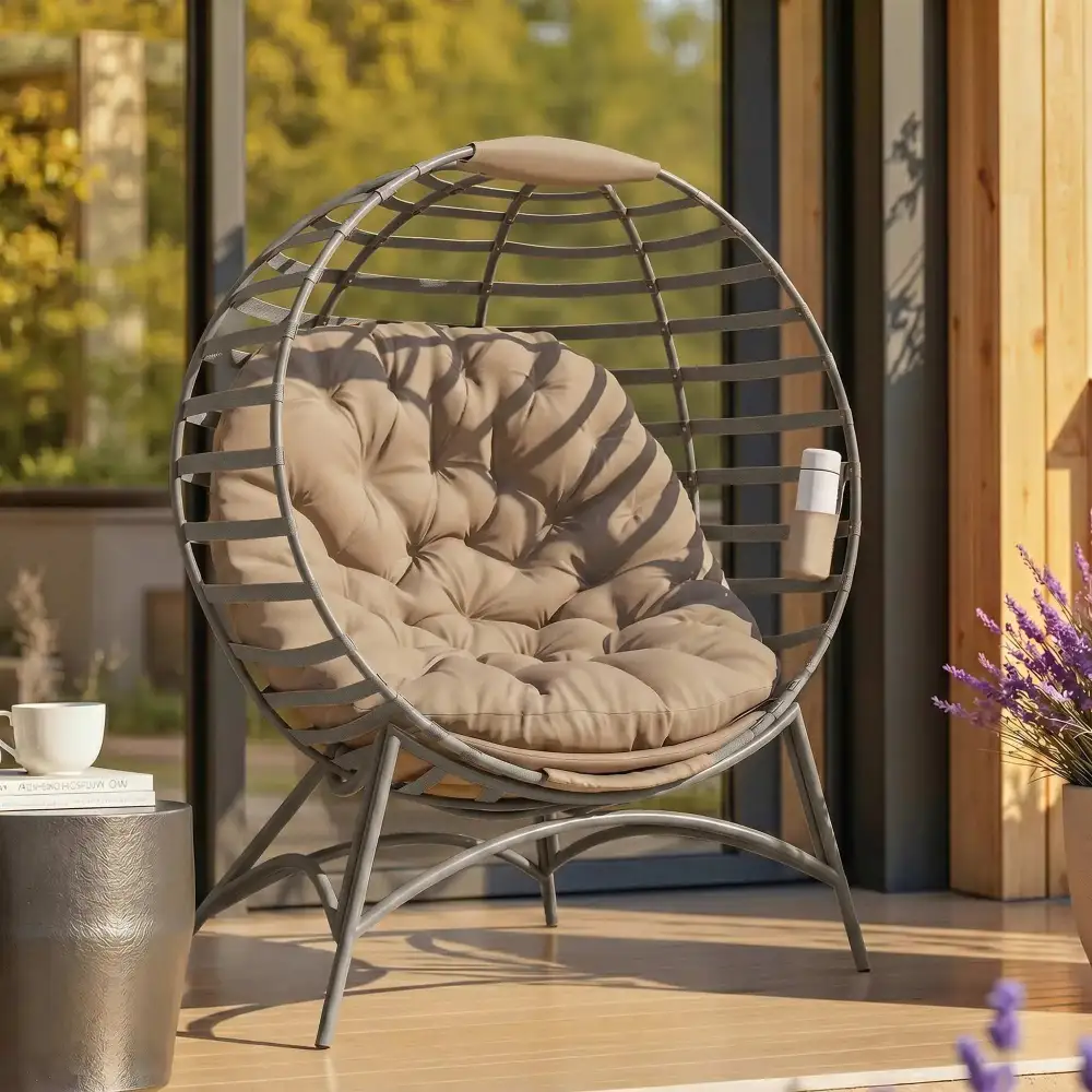 Cushioned Pocketed Outdoor Garden Chair