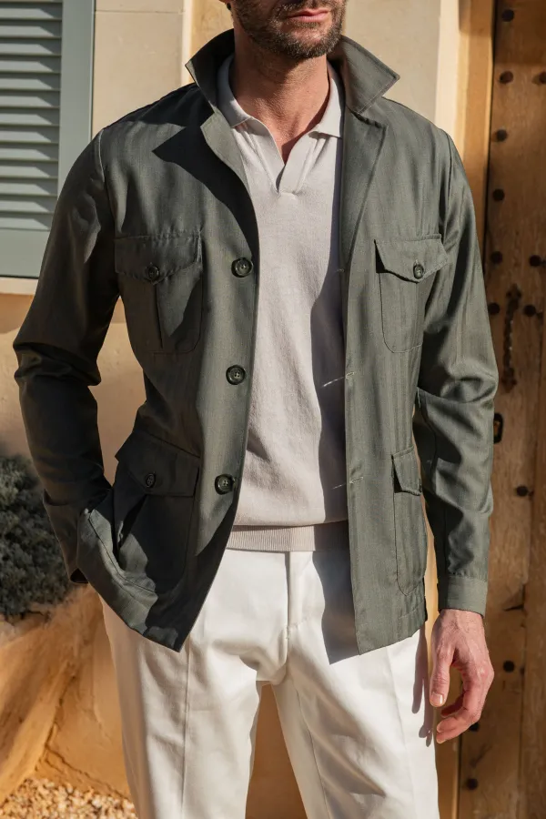 Green Retro Safari Jacket