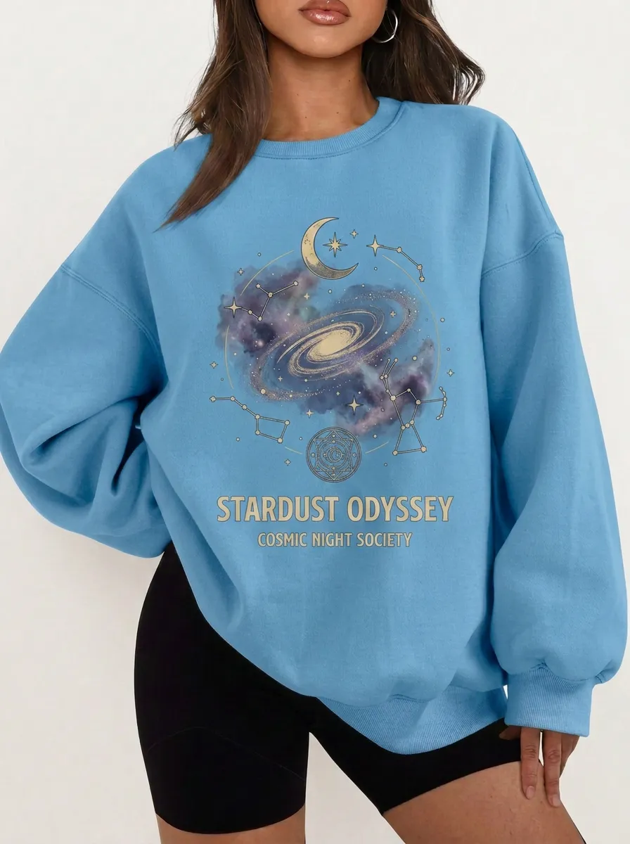 Women's Astronomy Lover Galaxy Constellation Printed T-shirt