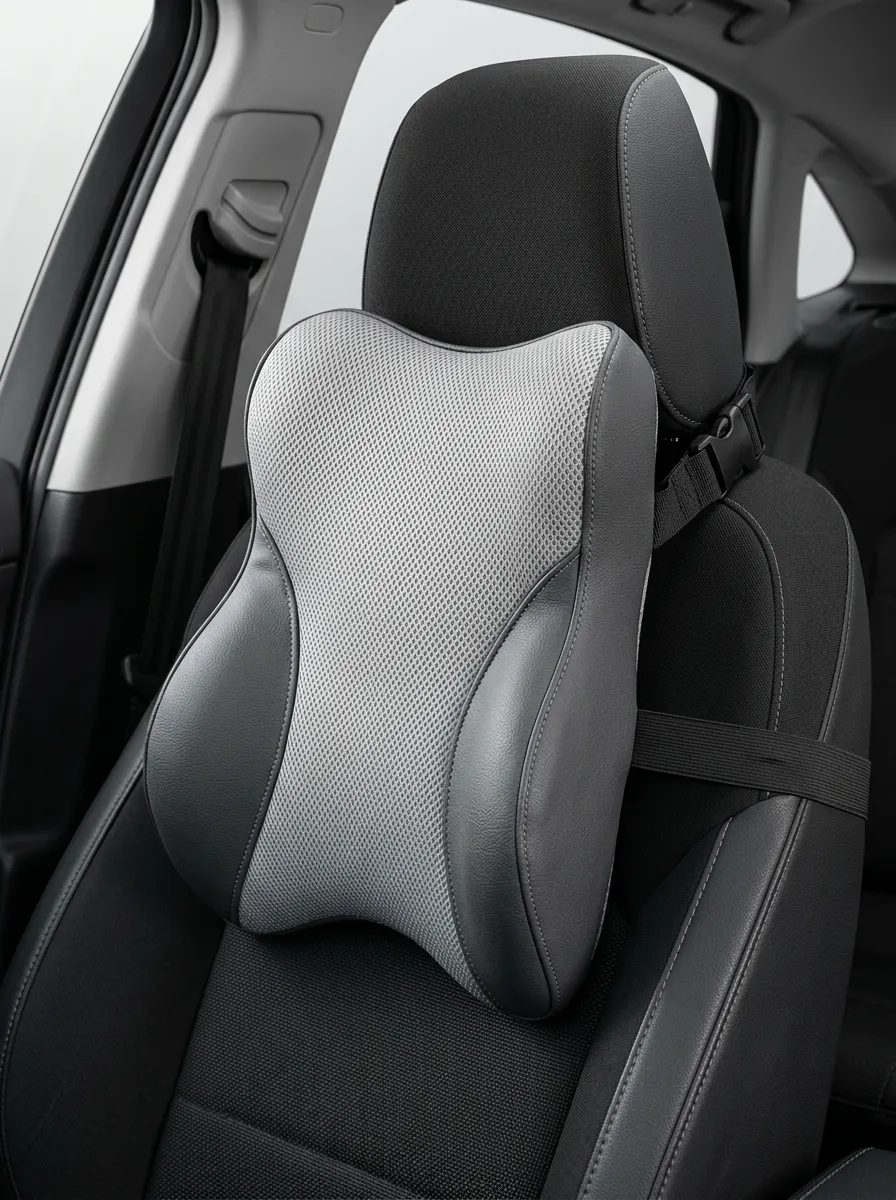 Mesh Leather-Look Car Neck Support Pillow