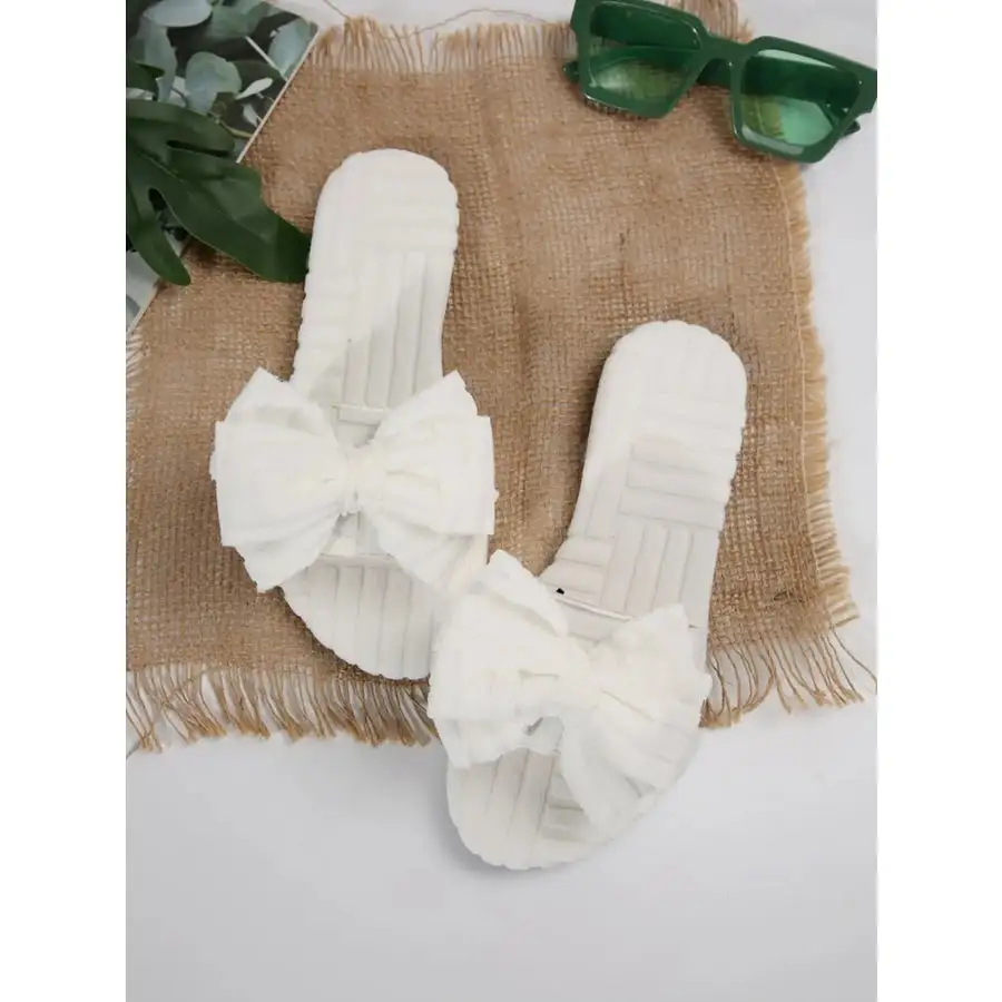 Bow Knot Open Toe Slippers