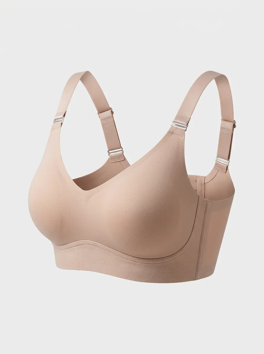 Refined Full-Coverage Seamless Adjustable-Strap Refined Look Women's Bra