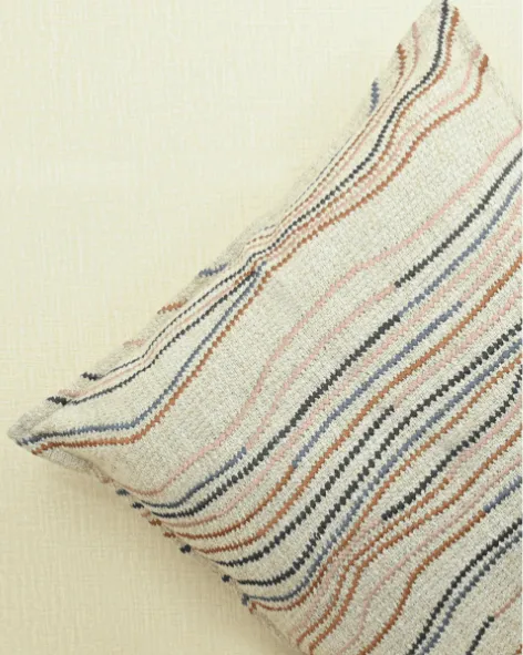 Artisan Motif Embroidered Cotton Decorative Cushion Cover