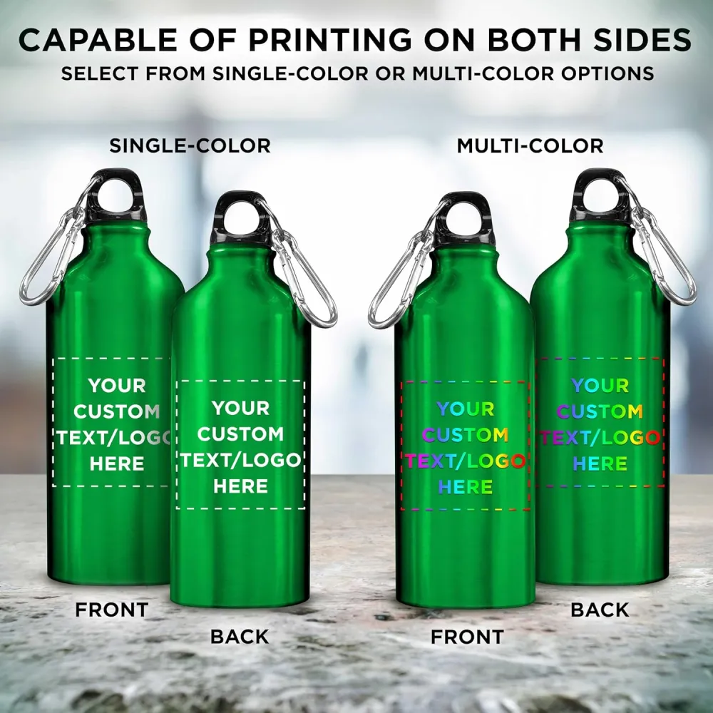 Custom Aluminum Water Bottles 20 oz. Set of 10