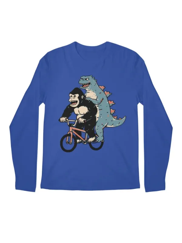 Gorilla and Dinosaur Round Neck Tee