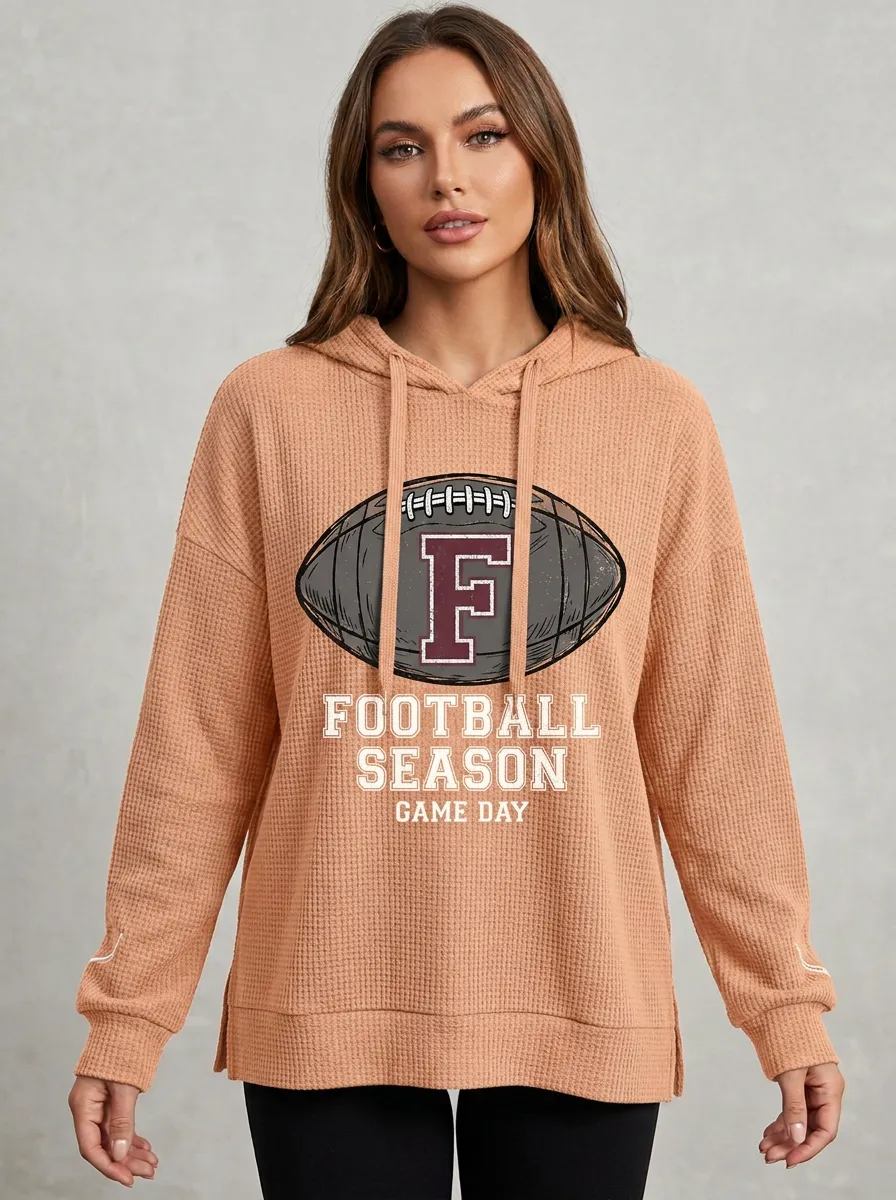 Football Graphic Casual Hoodie