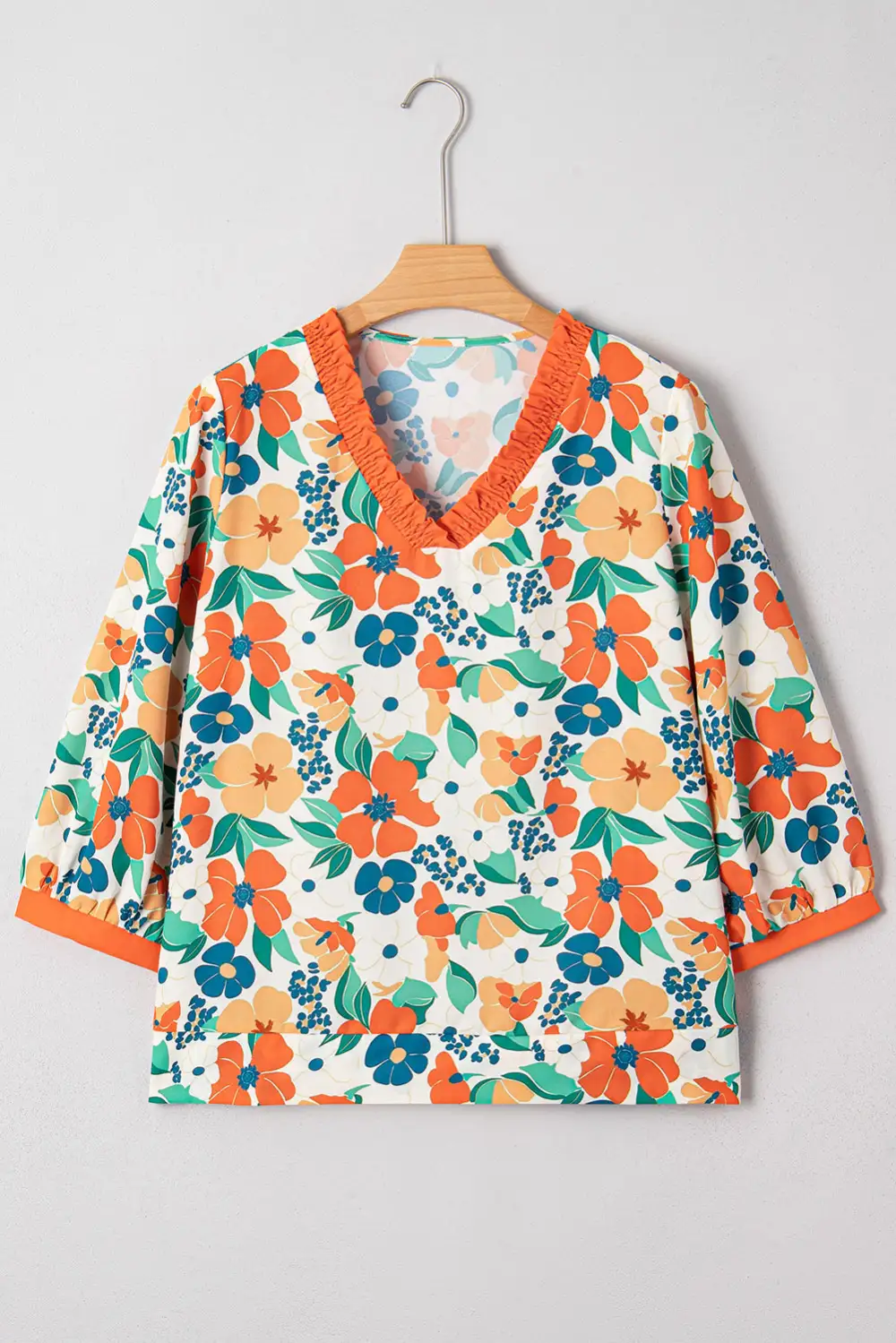 Everyday Floral V-Neck Blouse