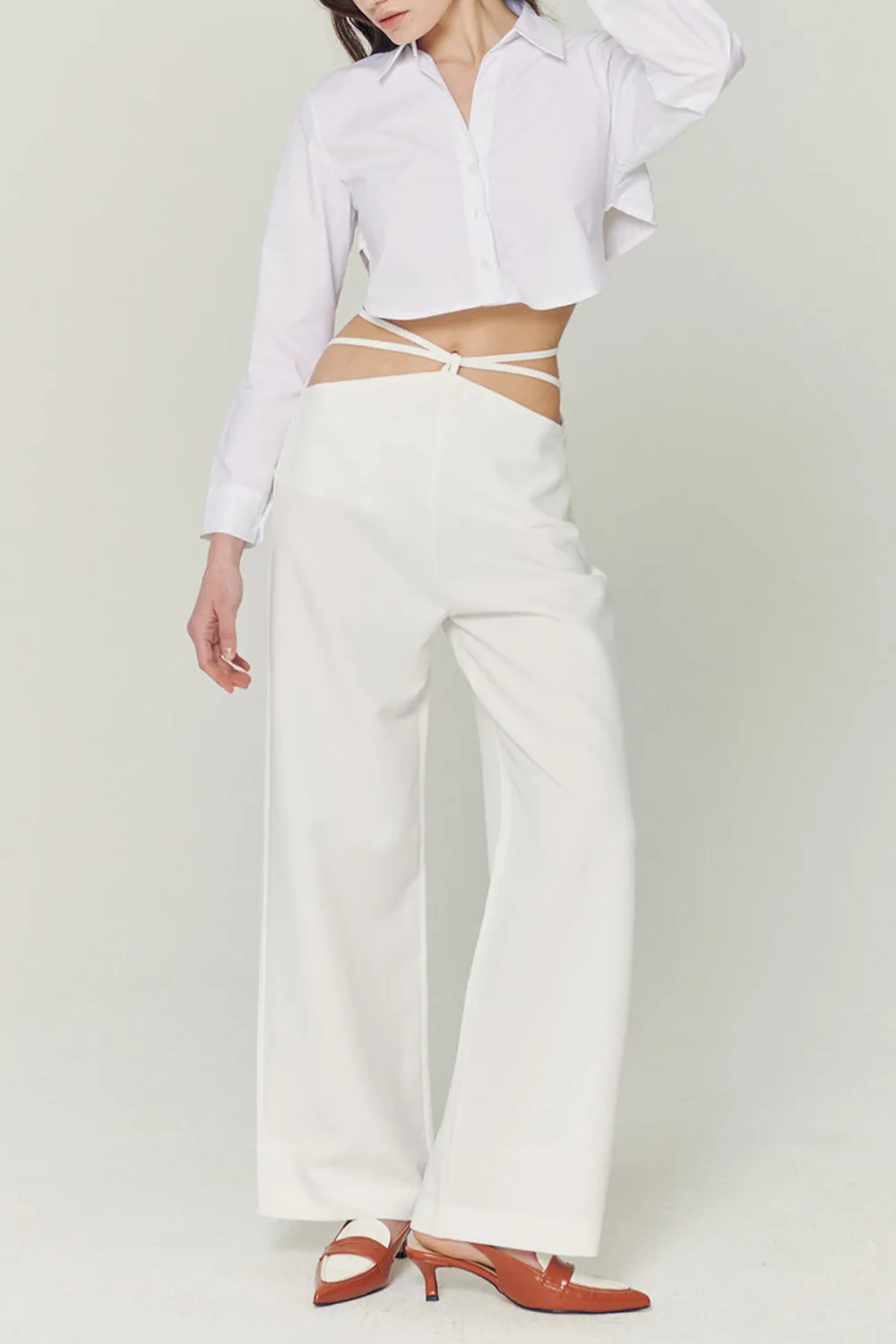 Back String Crop Shirt