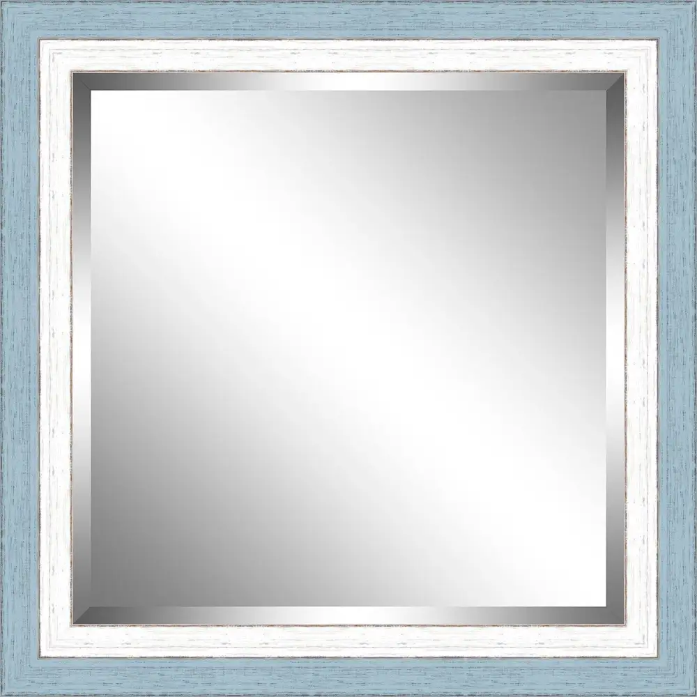 Weathered Beveled Double Frame Mirror