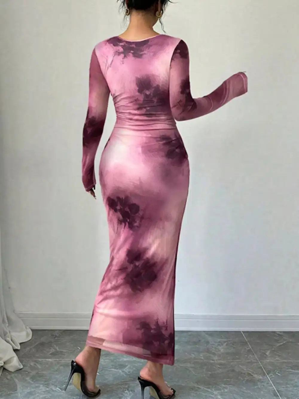 Relaxed Tie Dye Bodycon Maxi Dress