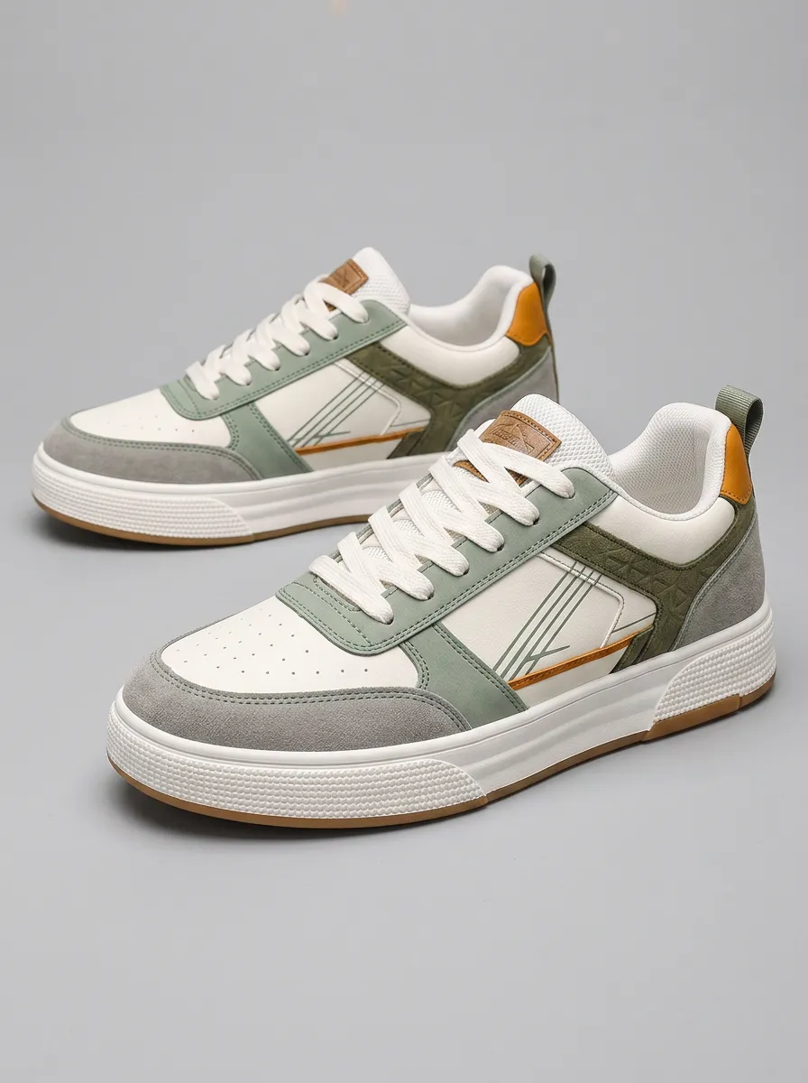 Men's Urban Casual Colorblock Patterned Bold Skate Shoes