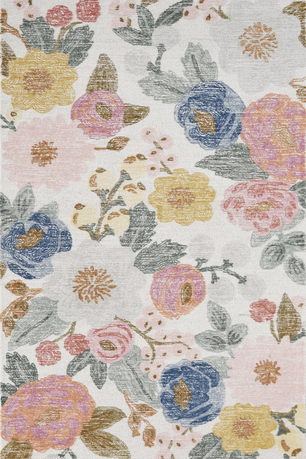 Artisan Design Crafted Floral Botanical Wool Area Rug