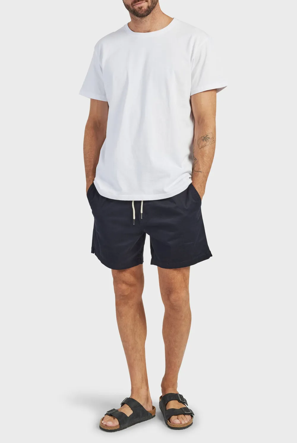 Casual Drawstring Waist Cotton Blend Athletic Shorts