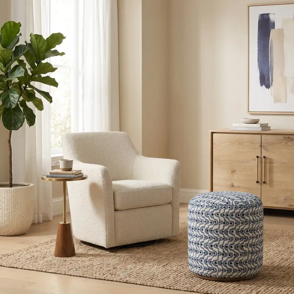 Swirl Patterned Ottoman
