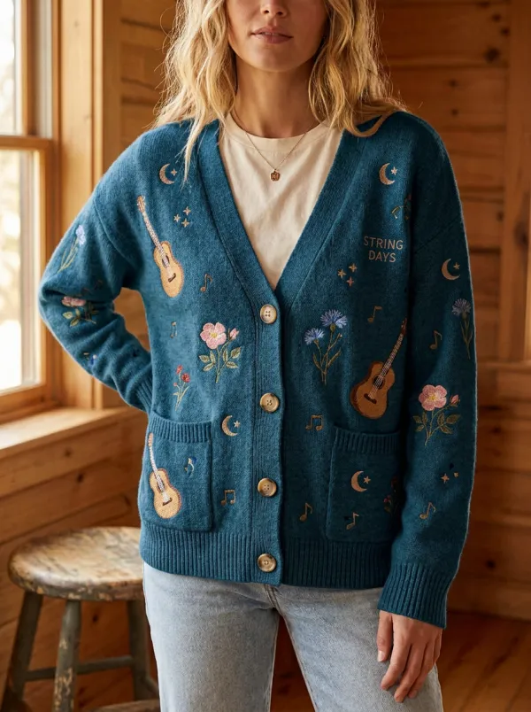 Western Women's Country Music Casual Cardigan