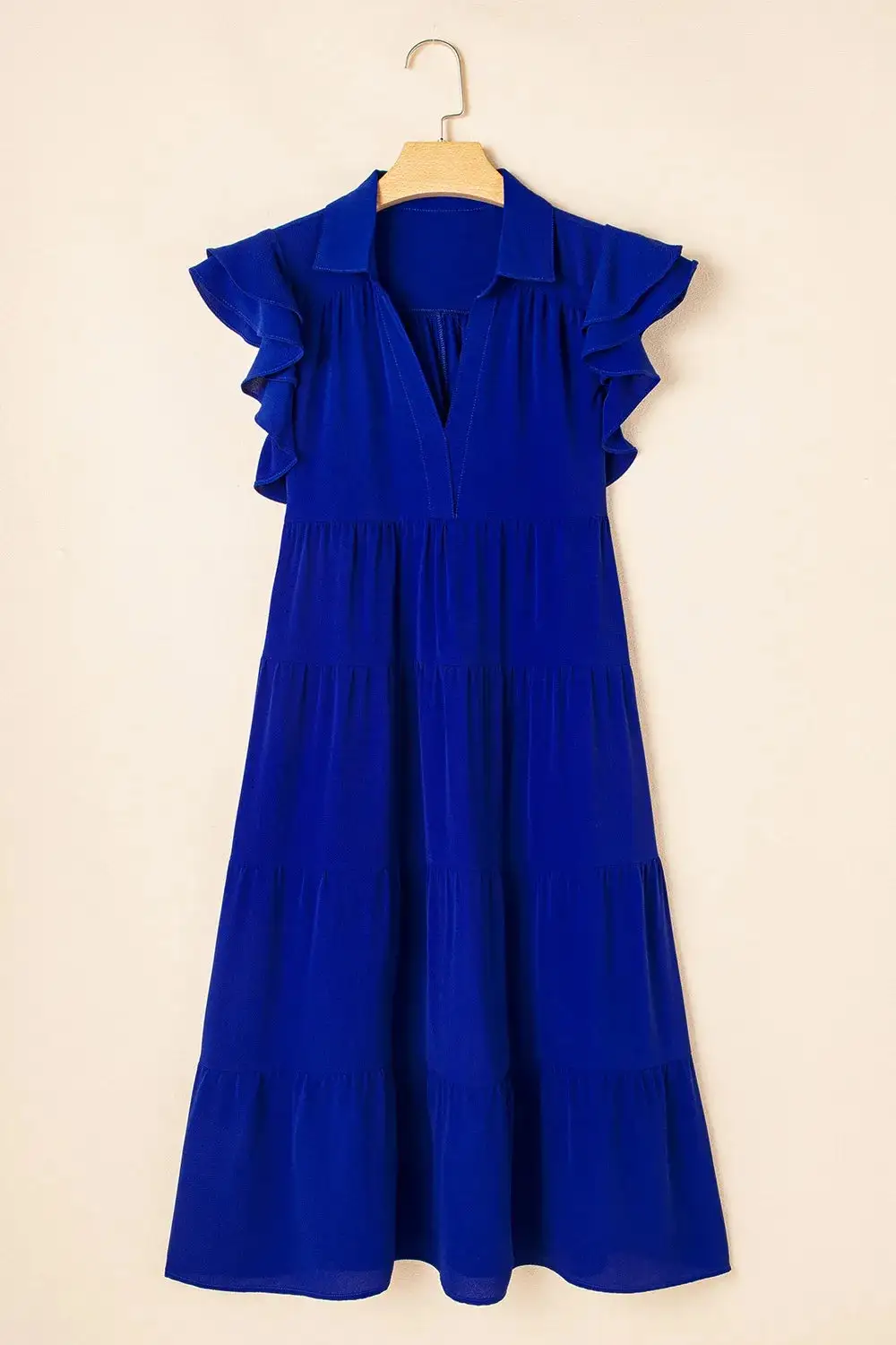 Easy Tie Detail Ruffle Trim Dress