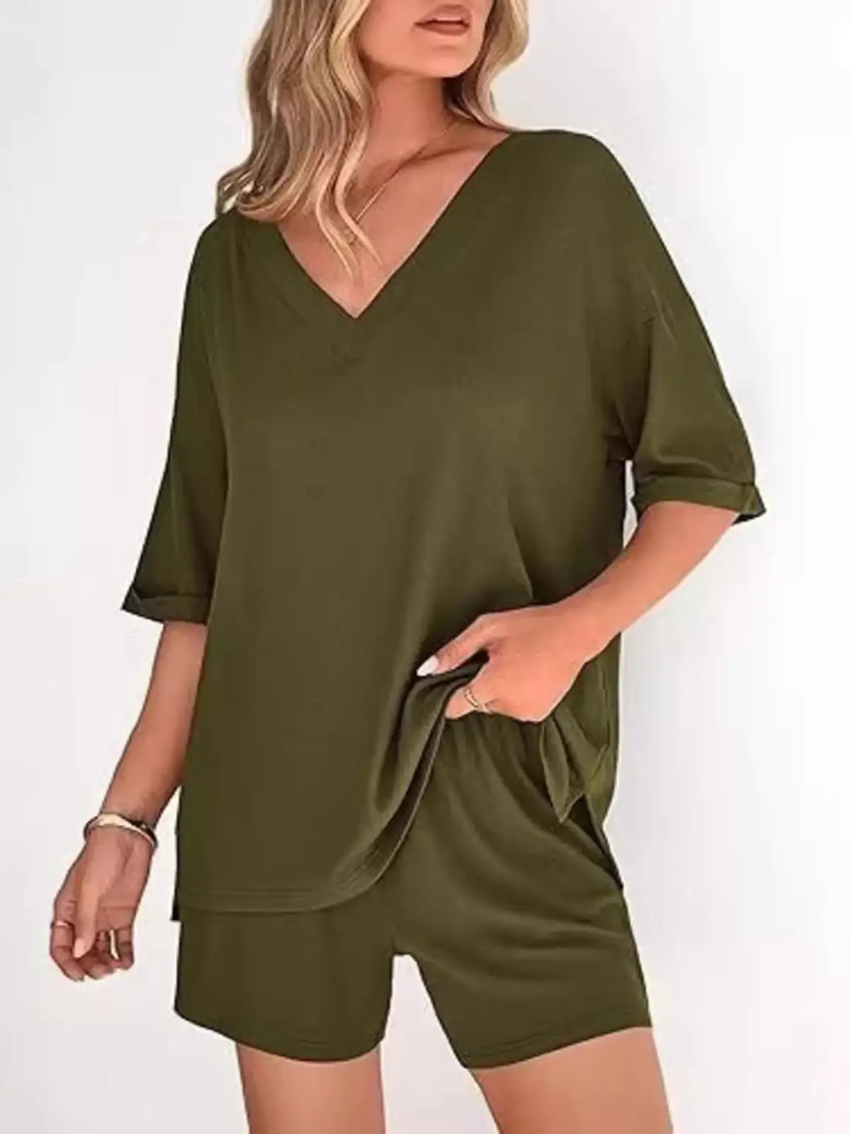 Classic Relaxed Everyday Top and Shorts Matching Set