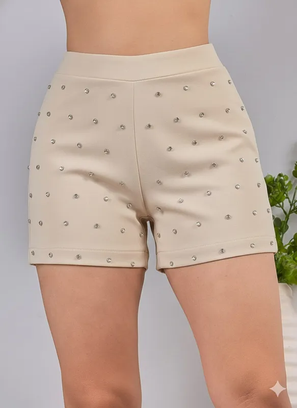 Stone Trim Tailored Shorts