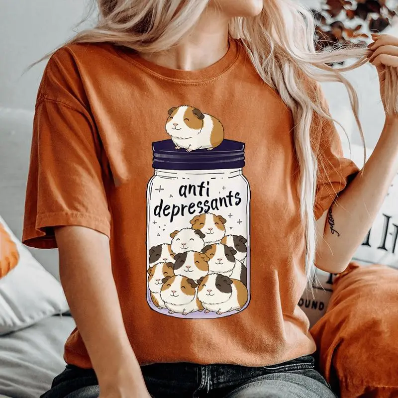 Guinea Pig Anti Depressant Jar Zoo Boys Girls Kids Women's Oversized Comfort Colors T-Shirt