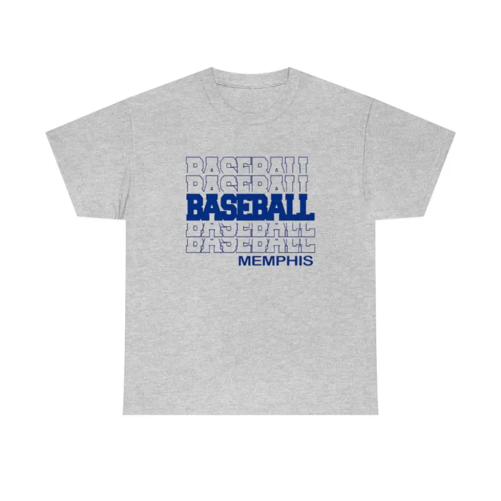 Baseball Memphis in Modern Stacked Lettering T-Shirt