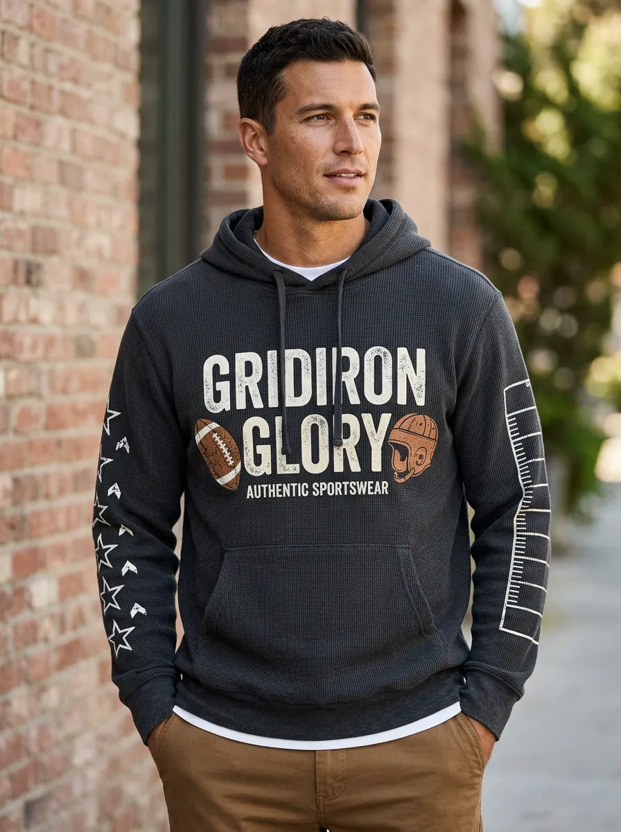 Men's Football Gridiron Glory Helmet Ball Printed Hoodie